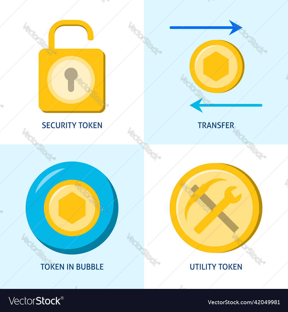 Nft-Token-Symbol im flachen Stil