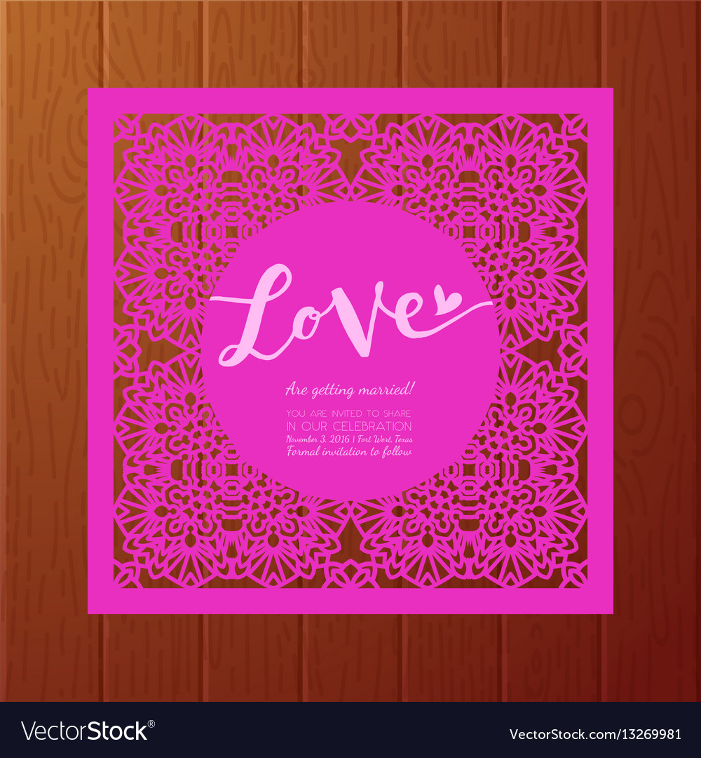 Save the date card laser cutting pattern