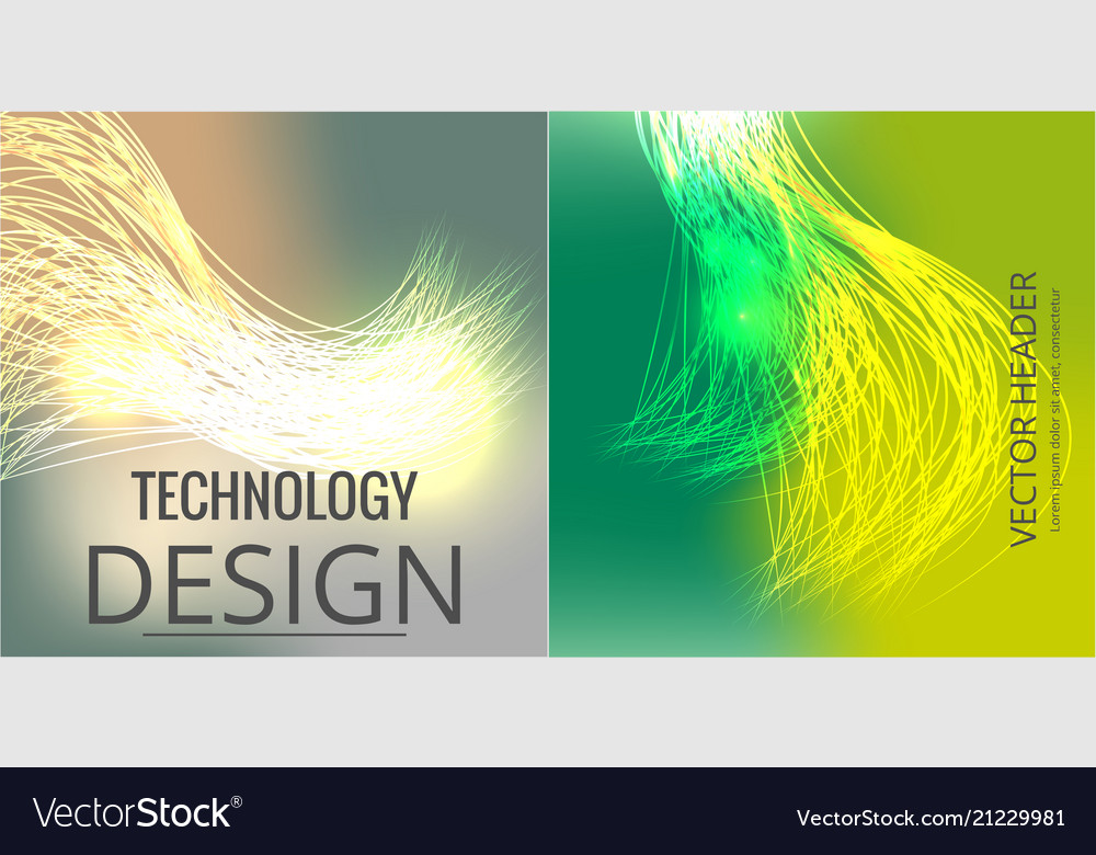 Set of abstract technology web banner vector image Set of abstract technology web banner