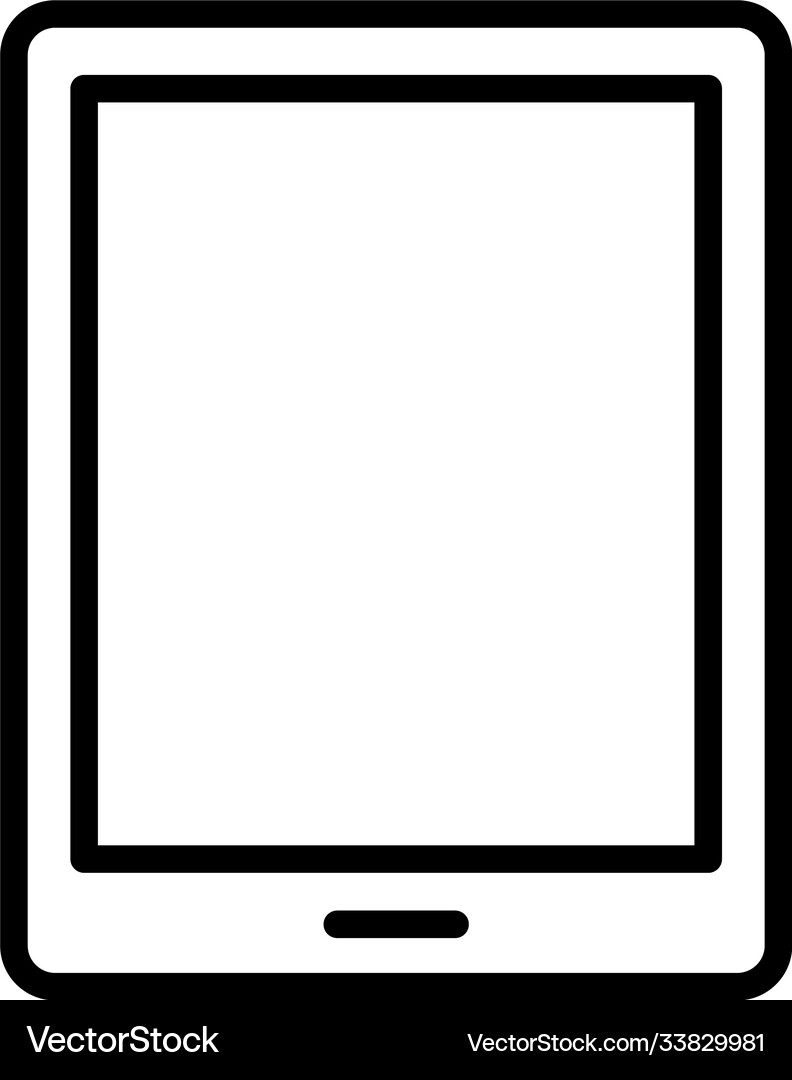 Tablet device tech line style icon Royalty Free Vector Image
