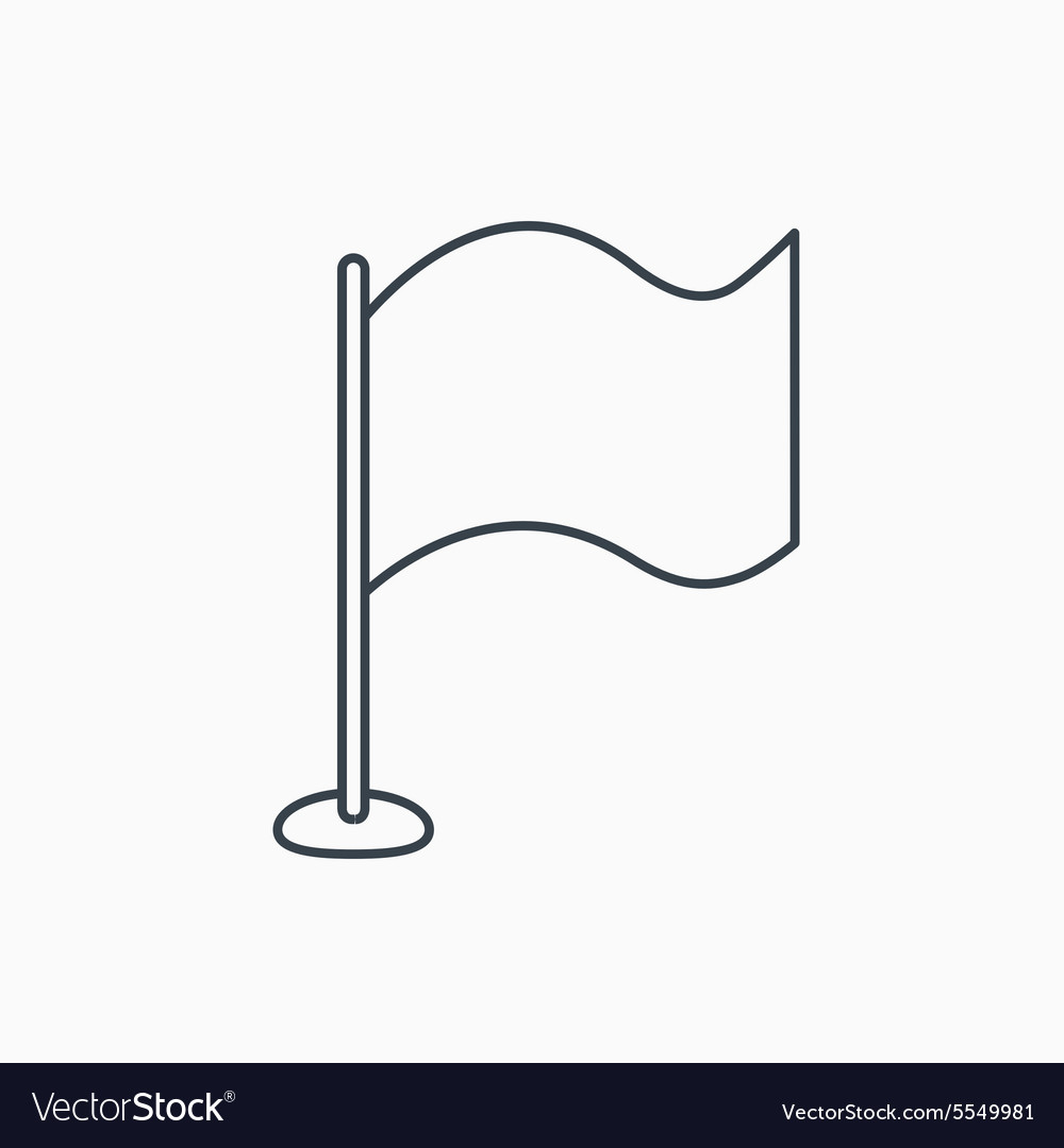 Waving flag icon location pointer sign