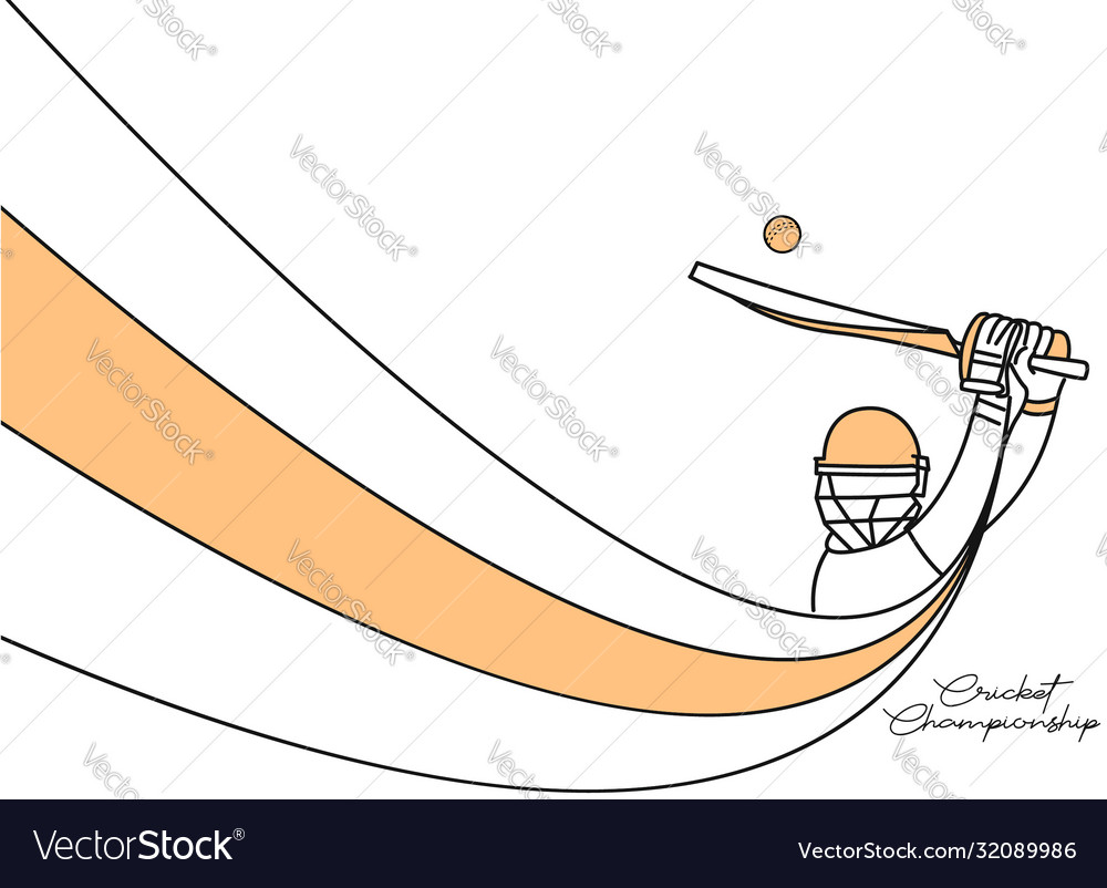 Abstract colorful pattern with batsman and bowler