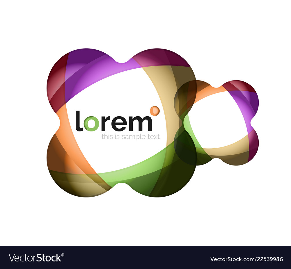 Abstract geometric logo design overlapping shapes Vector Image