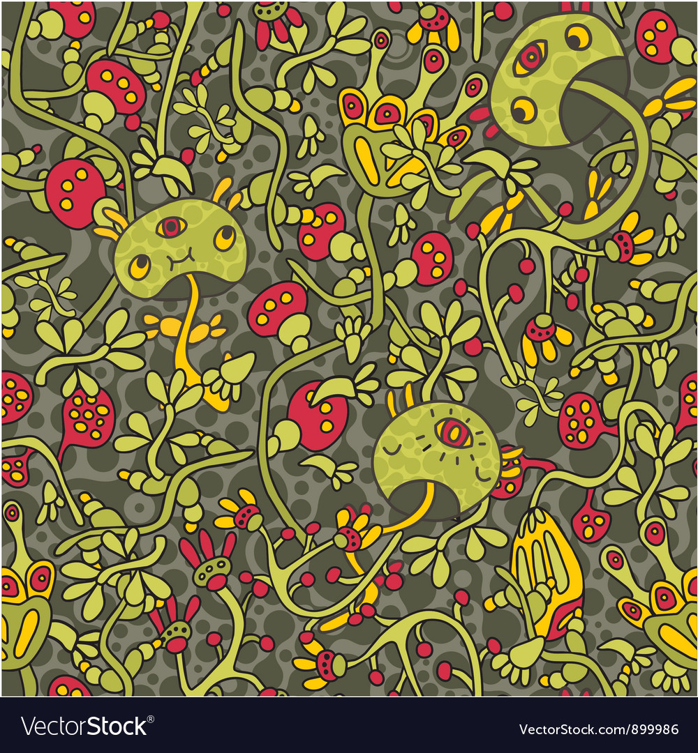 Cartoon mushroom pattern