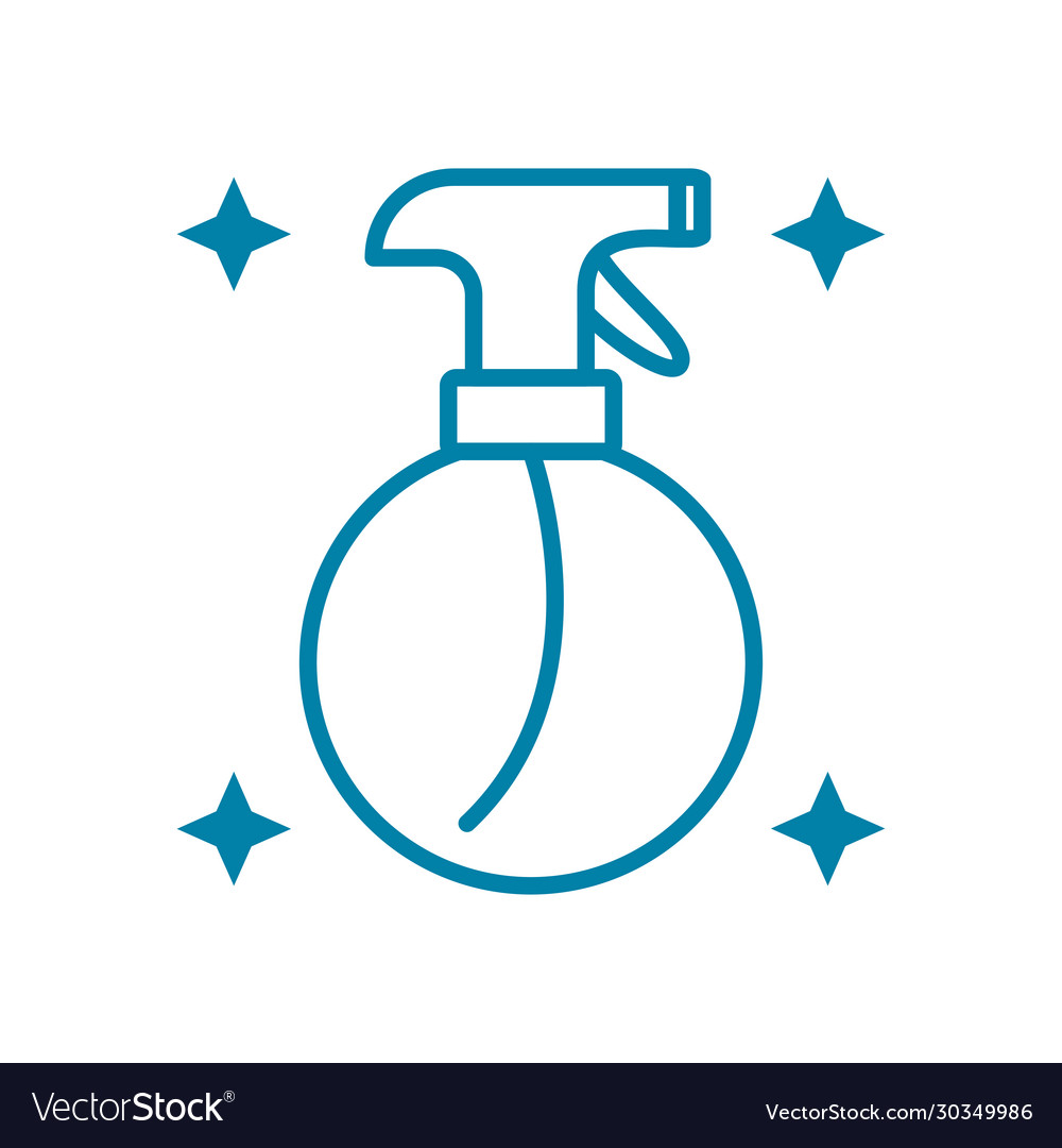 Cleaning Spray Bottle Icon Line Style Royalty Free Vector