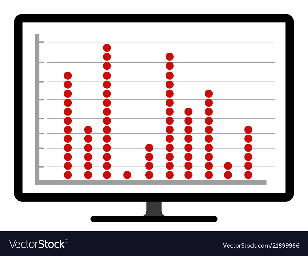 Colored business graph on a computer screen vector image Colored business graph on a computer screen