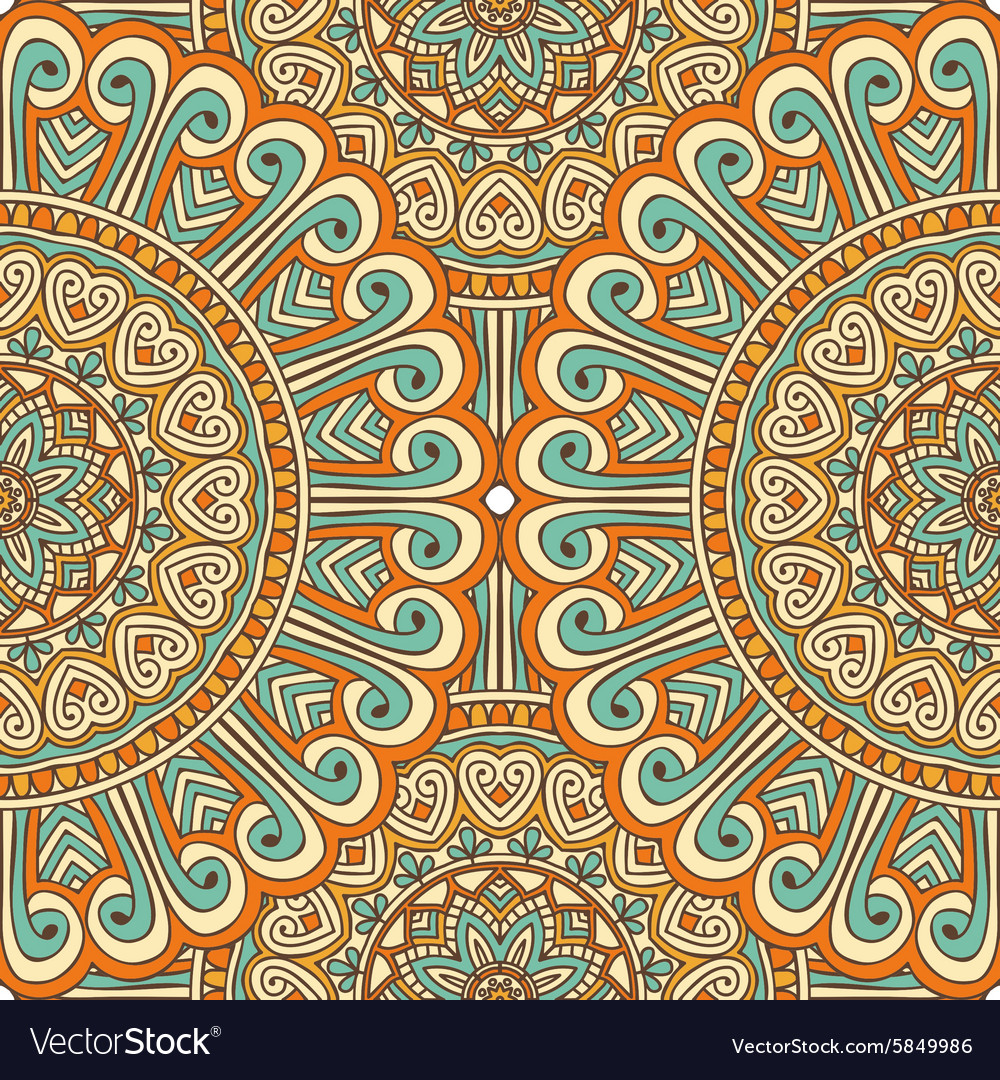 Ethnic floral seamless pattern