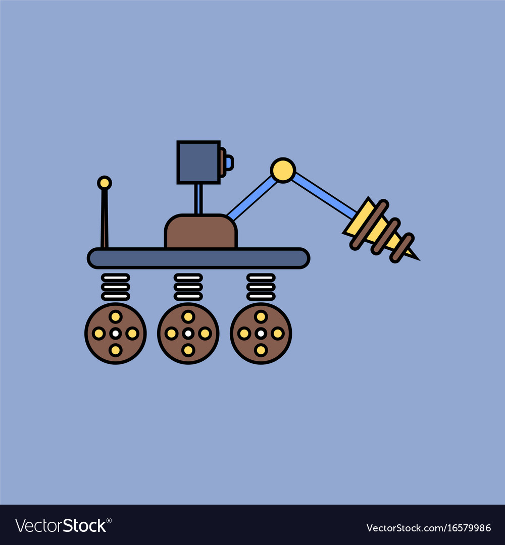 Flat icon design collection space robot