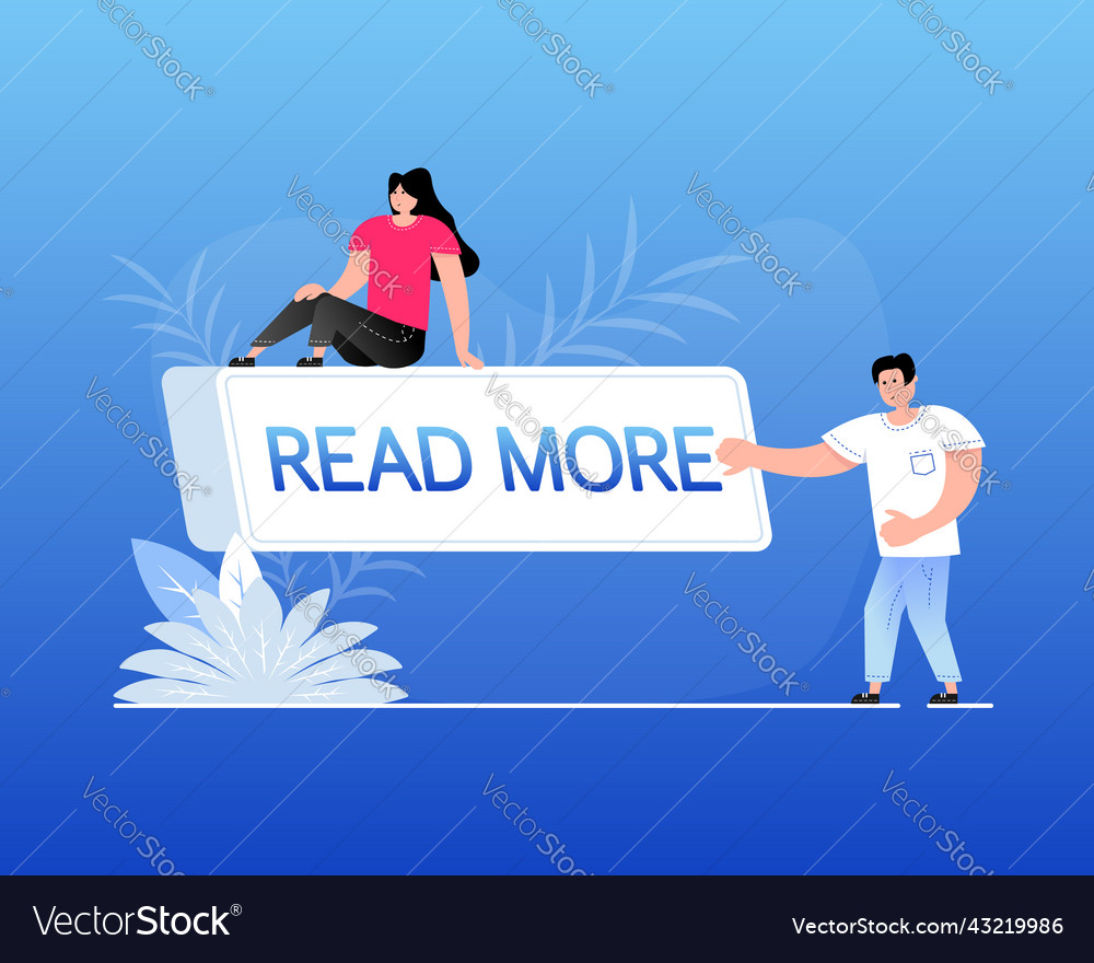 Flat read more button for web page design vector image Flat read more button for web page design
