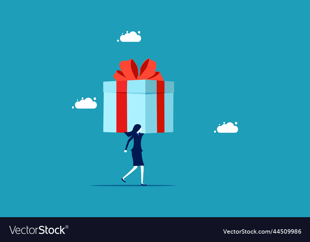 Get a big bonus businessman carrying gift