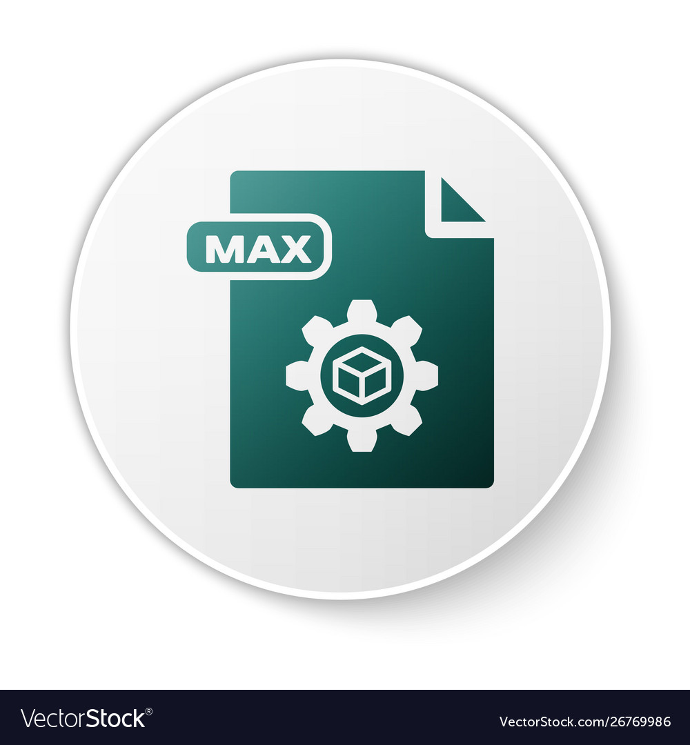 Green max file document download button icon vector image Green max file document download button icon