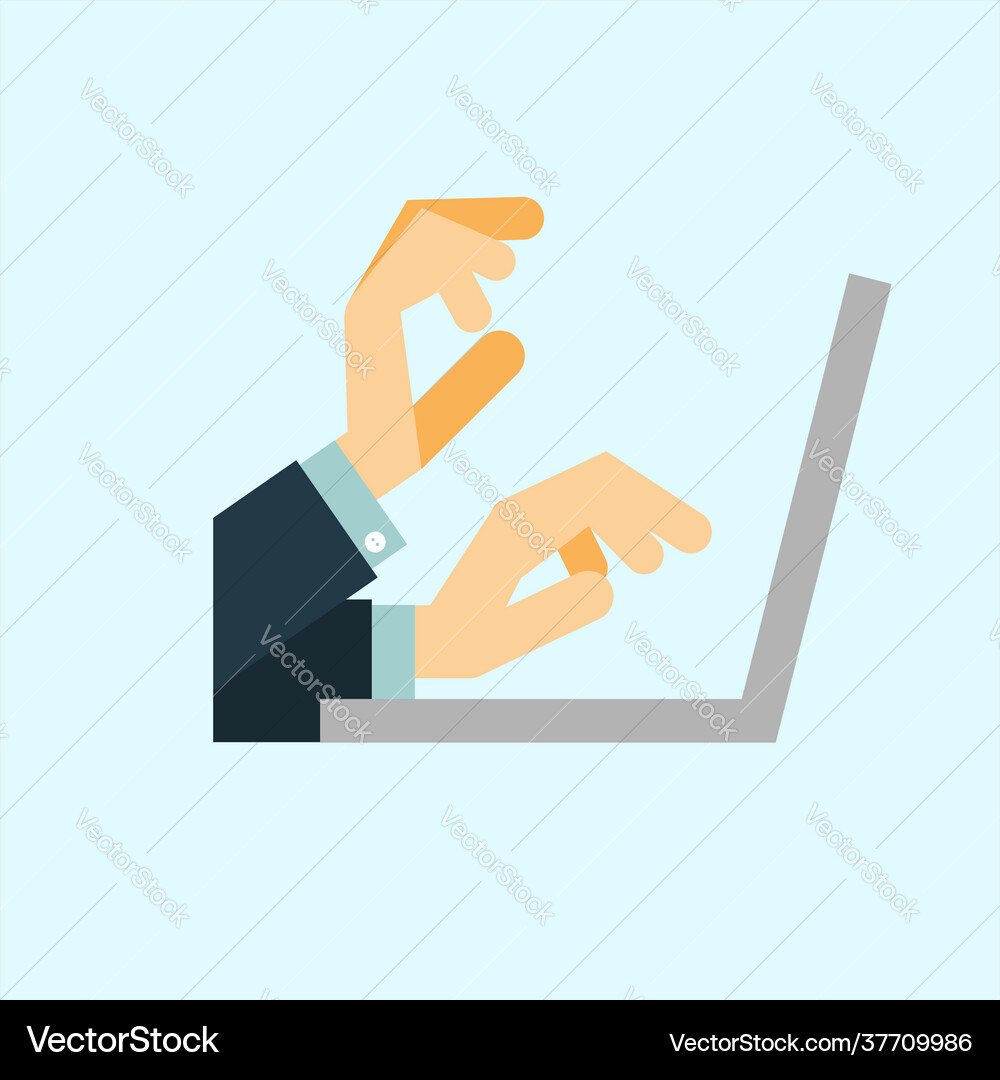 Hand icon flat design Royalty Free Vector Image