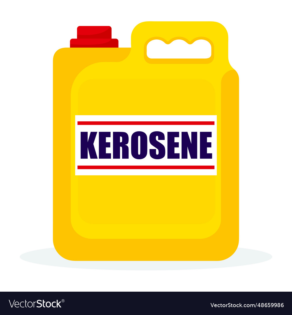 Kerosene in big yellow container isolated on white