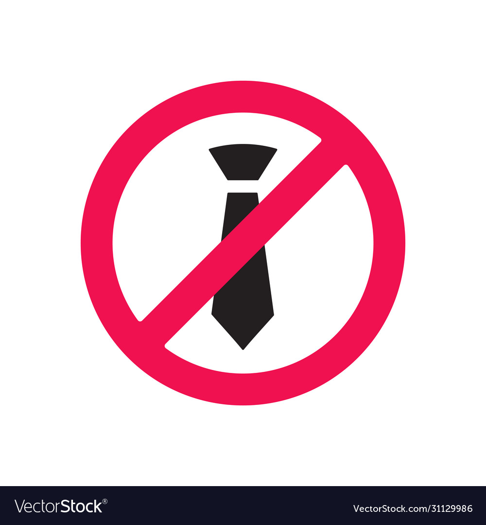 Neck tie with forbidden symbol no sign