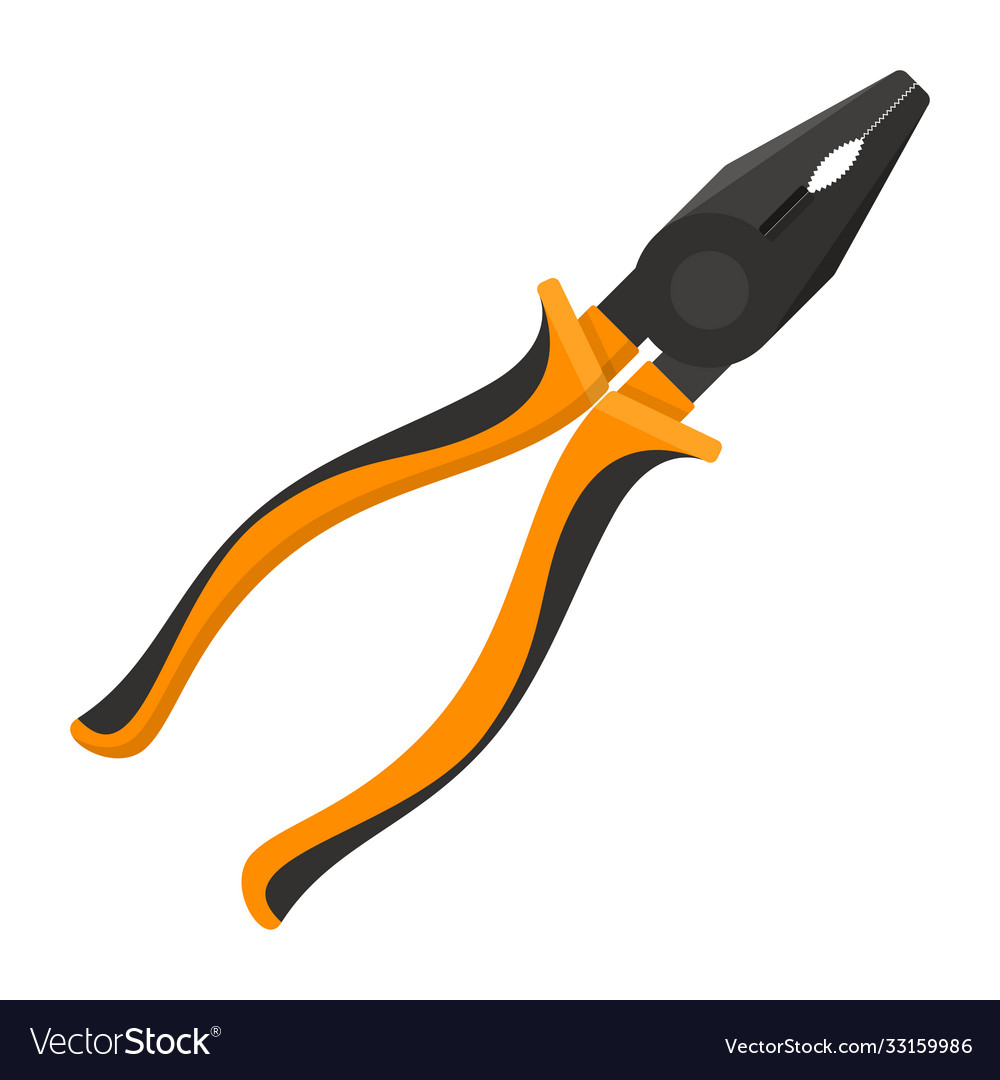 Pliers with rubber handles in flat design Vector Image