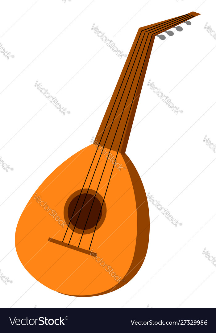 Small lute on white background Royalty Free Vector Image