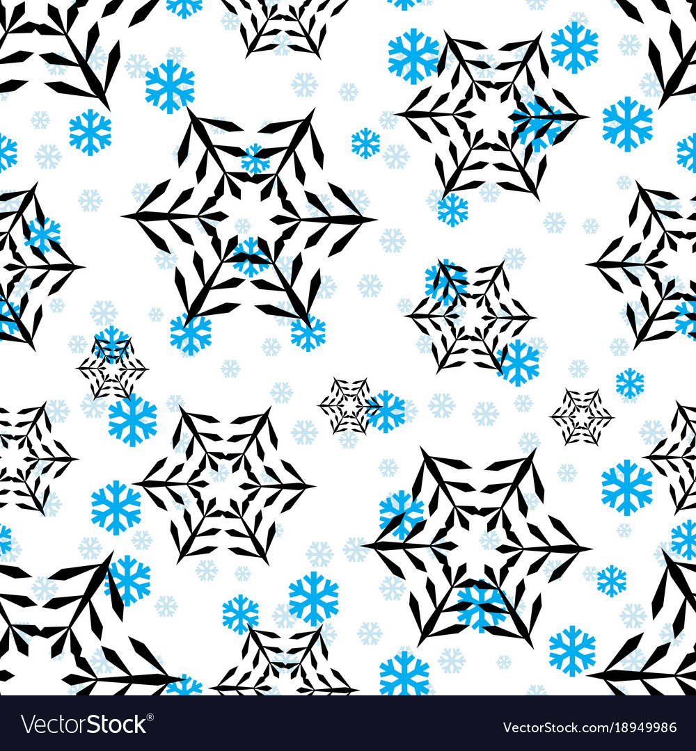 Snowflake seamless pattern
