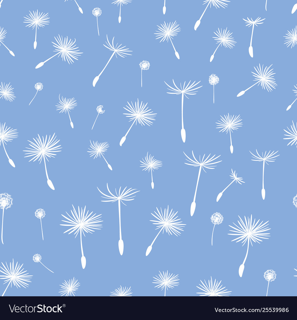 Tossed dandelion seamless pattern background Vector Image Tossed dandelion seamless pattern background
