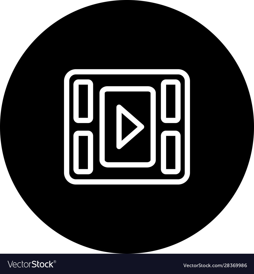 Video player button icon with white background