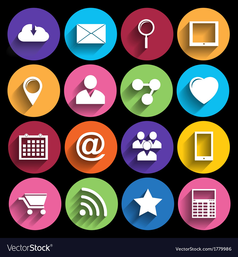 Web icons set in flat design