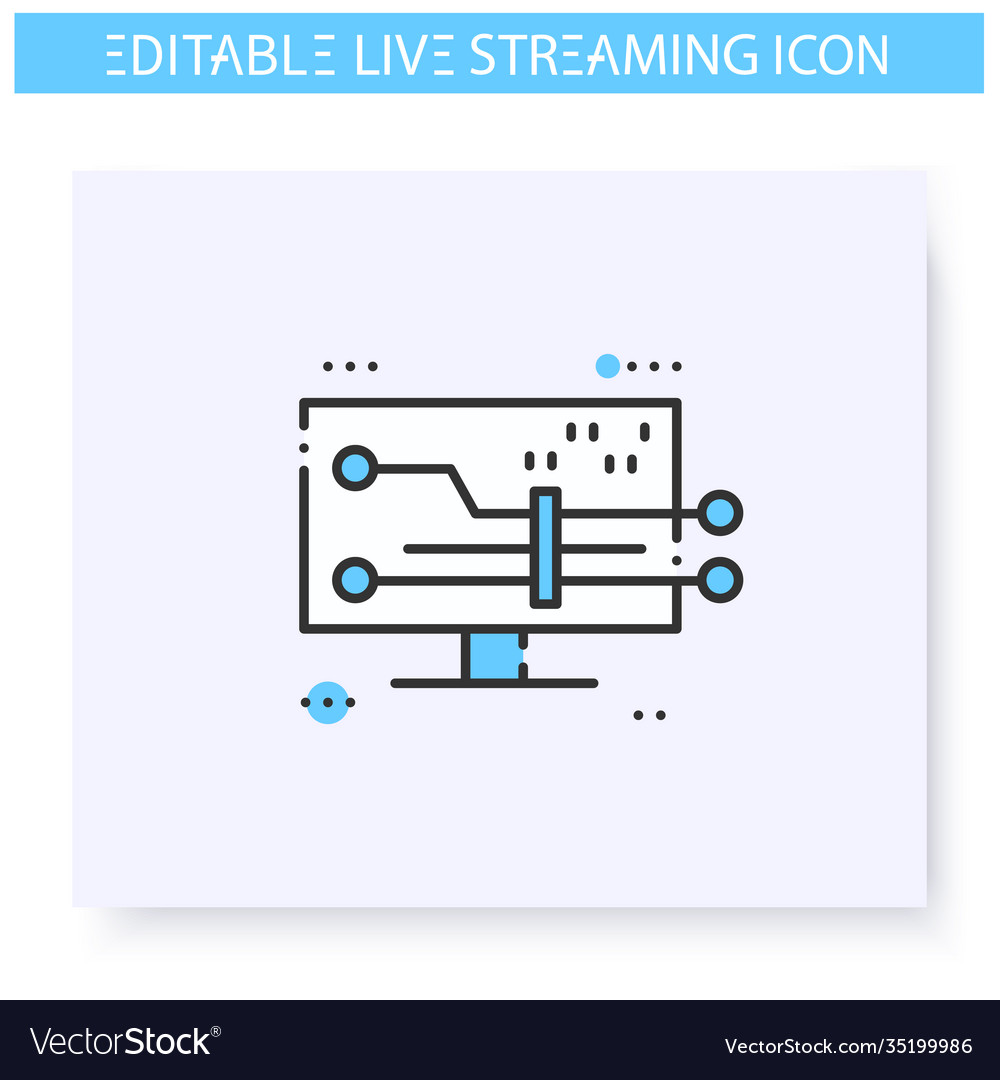Web streaming data line iconeditable vector image Web streaming data line iconeditable