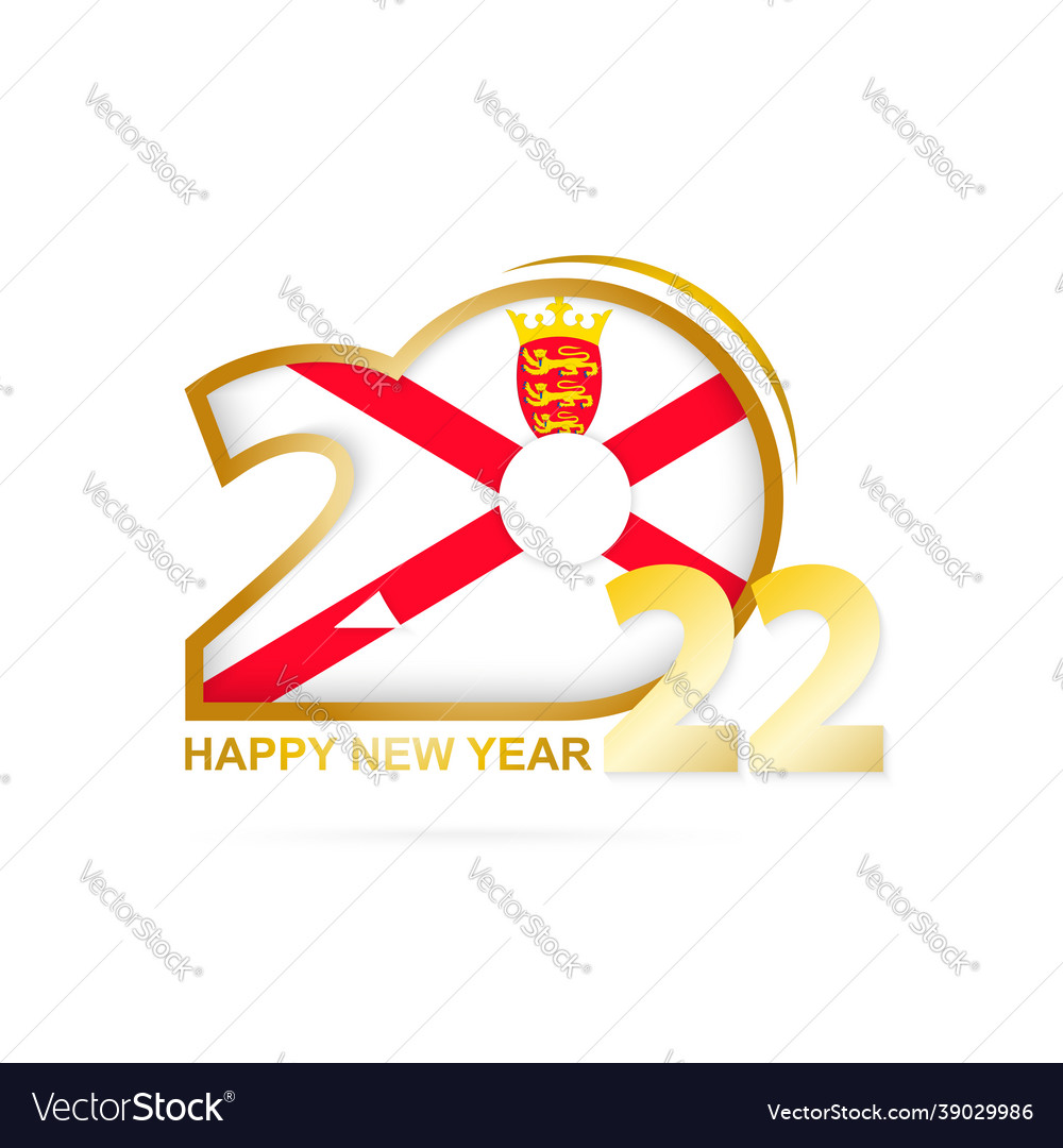 Year 2022 with jersey flag pattern happy new