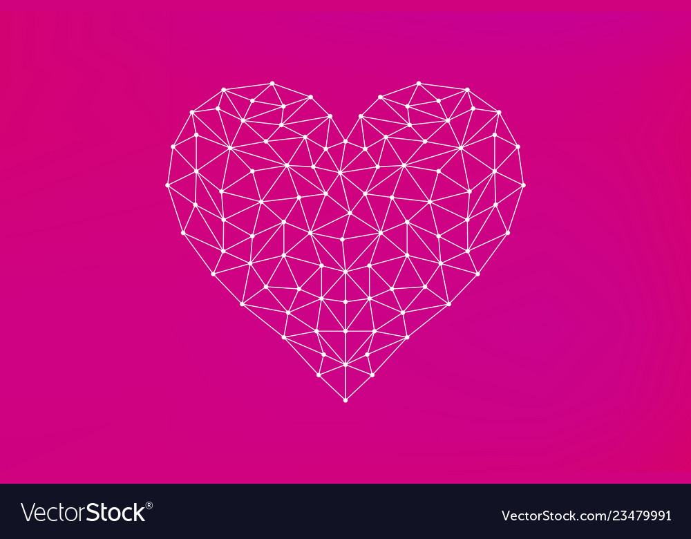 Abstract heart icon from lines and triangles vector image Abstract heart icon from lines and triangles