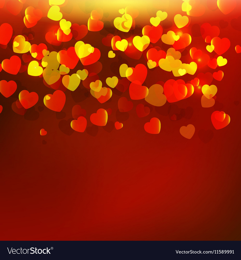 Abstract red background with hearts