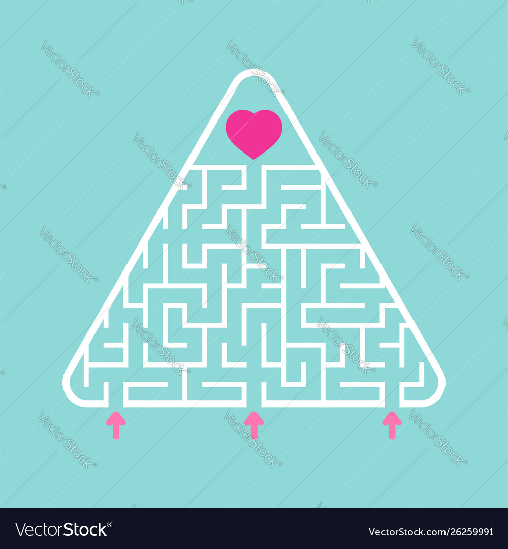 Abstract triangular labyrinth find right path vector image Abstract triangular labyrinth find right path