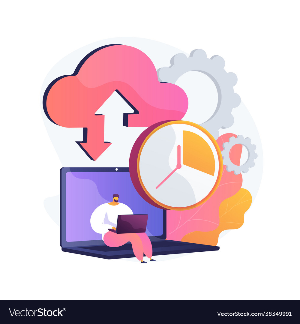 Automatic backup abstract concept vector image Automatic backup abstract concept