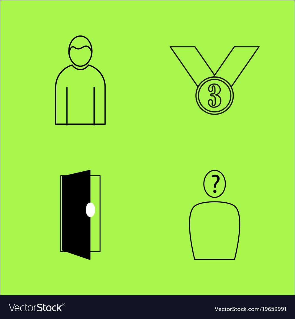 Basic content simple linear outline icon set