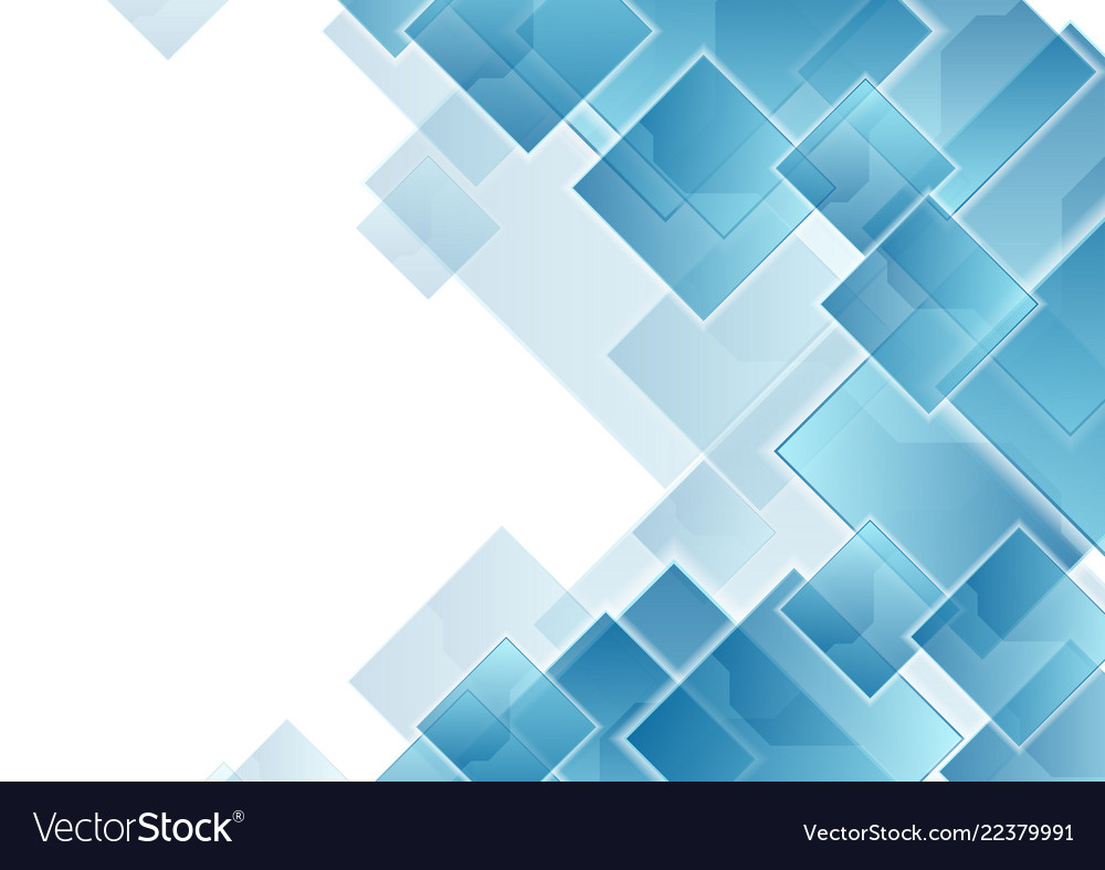 Blue Tech Squares Abstract Geometric Background Vector Image