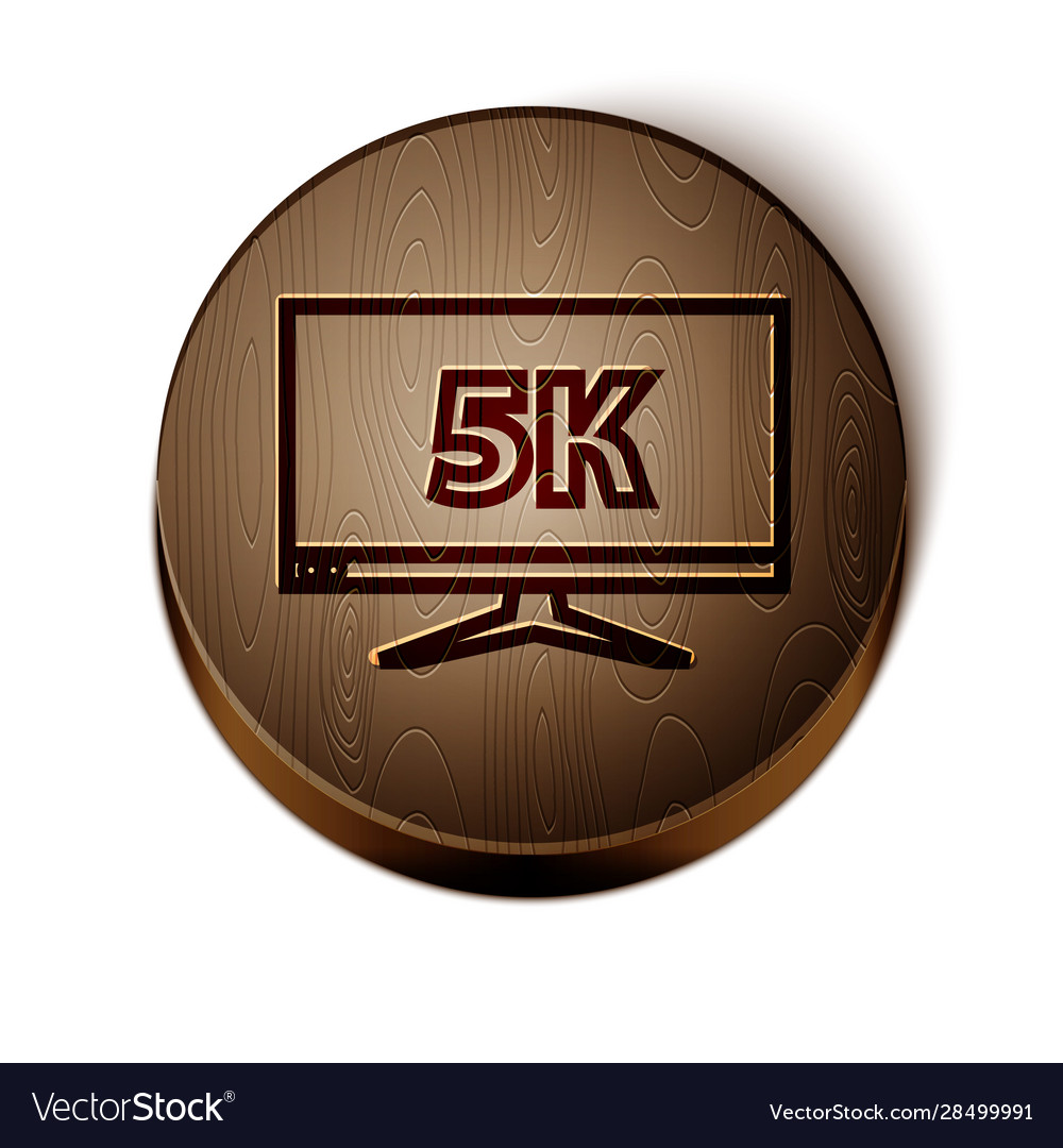 Brown line computer pc monitor display with 5k Vector Image Brown line computer pc monitor display with 5k