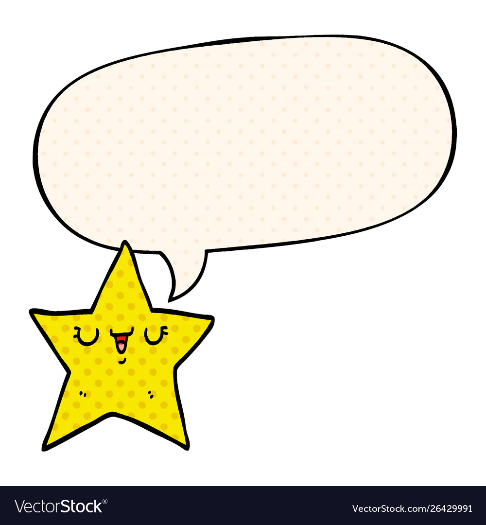 Cartoon star and speech bubble in comic book style