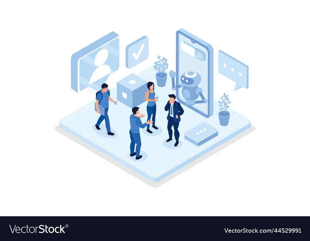 Customers having dialog with chatbot