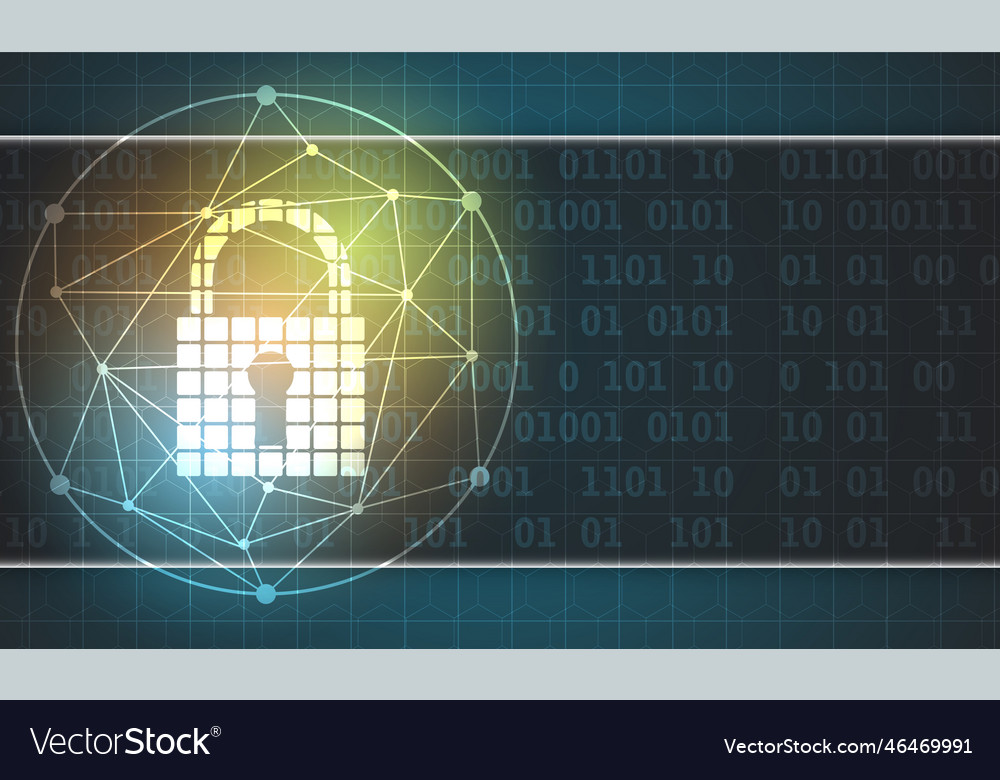 Cyber security and information or network vector image Cyber security and information or network