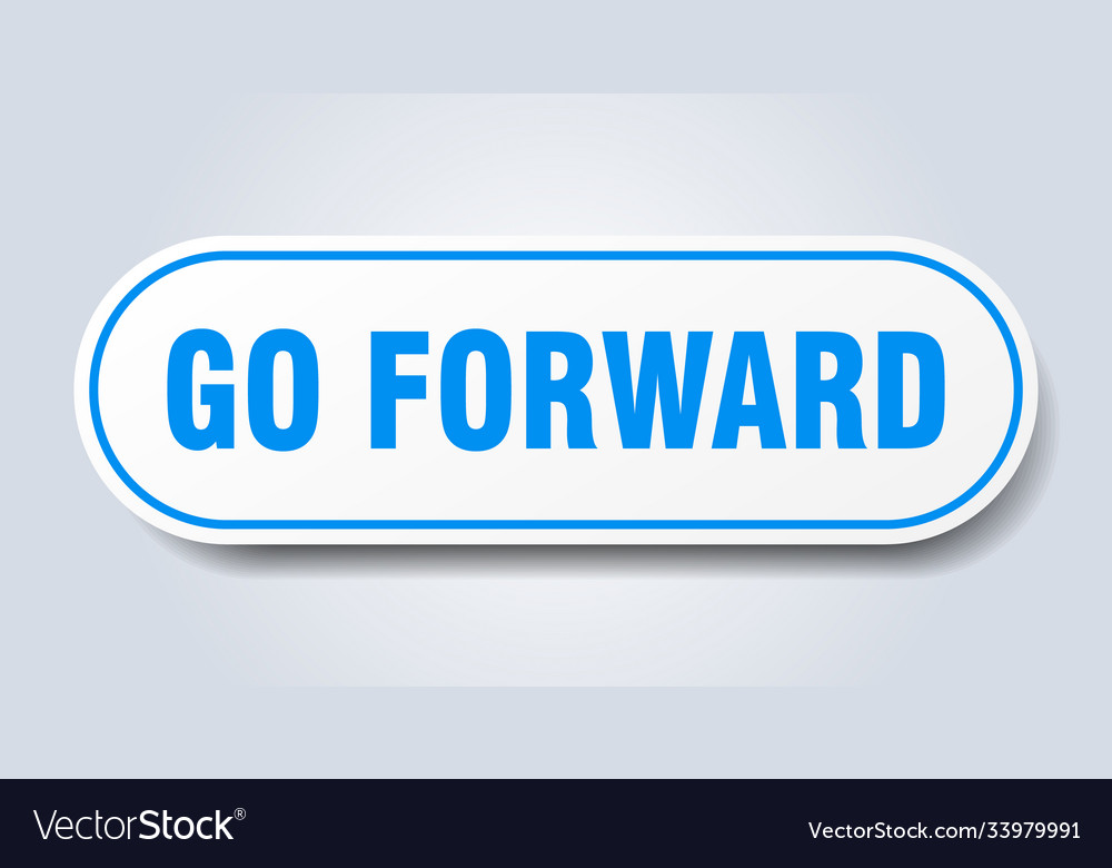 Go forward sign rounded isolated button white