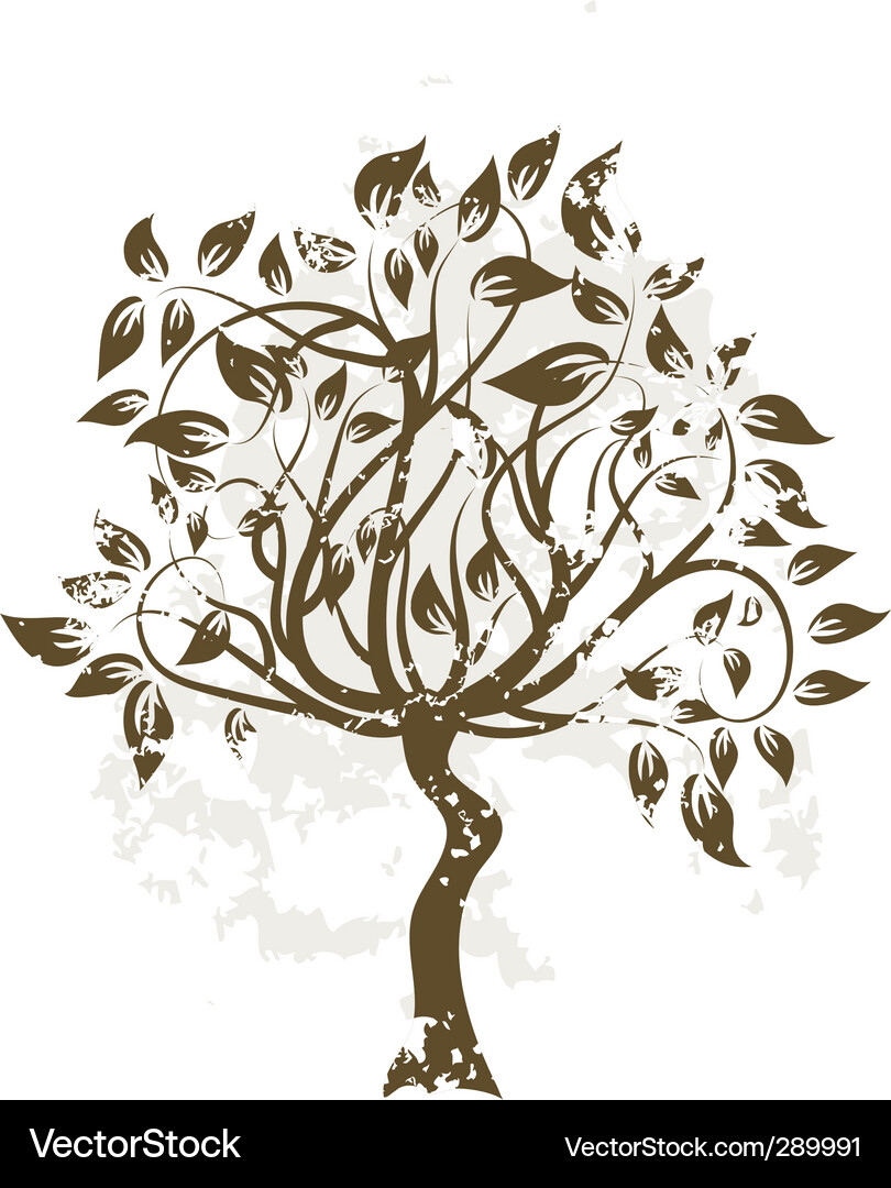 Grunge tree Royalty Free Vector Image - VectorStock