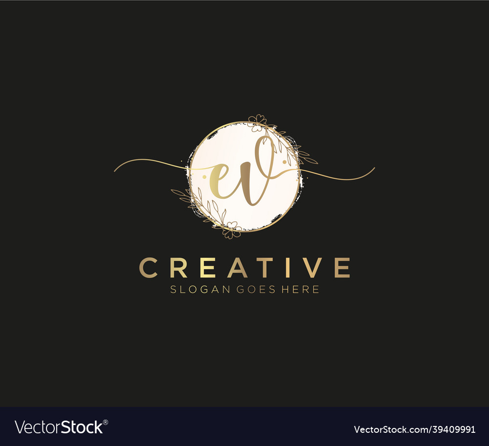 Initial ev feminine logo beauty monogram Vector Image