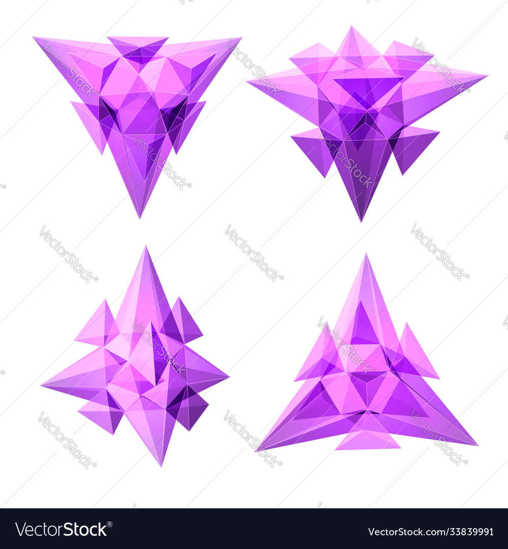 Set views transparent complex geometric vector image Set views transparent complex geometric
