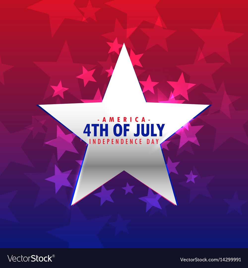 Shiny silver star 4th of july background