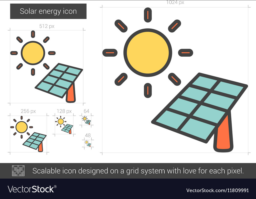 Solar energy line icon