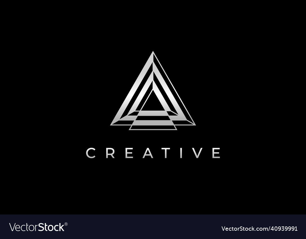 Triangle logo with silver color