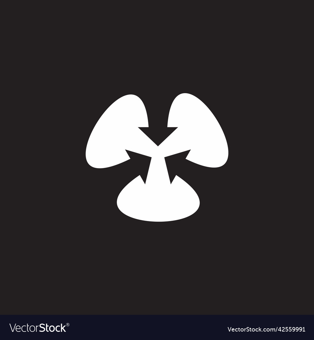 Triangle swoosh arrows negative space symbol