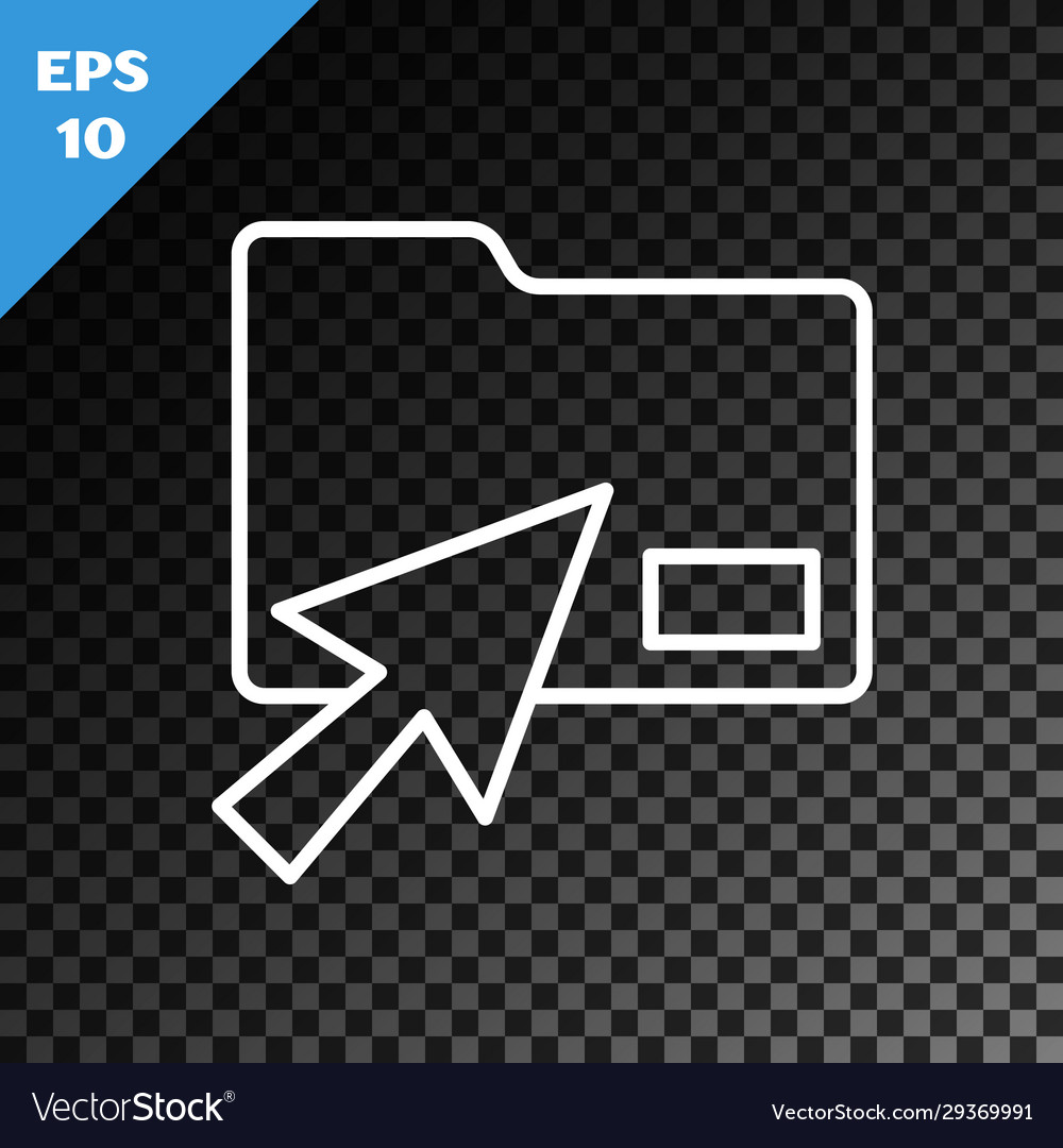 Weiße Linie Cursor klicken Dokumentordner-Symbol vector image Weiße Linie Cursor klicken Dokumentordner-Symbol