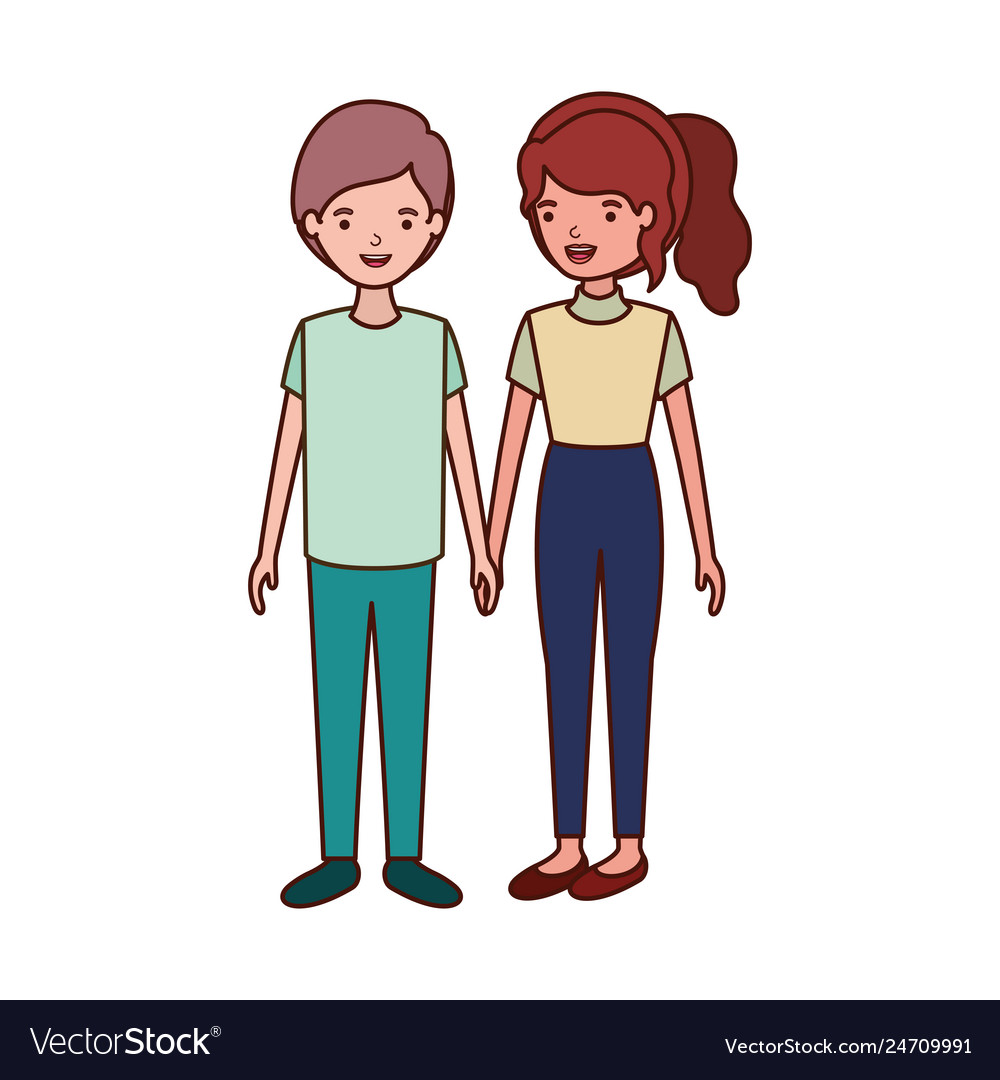 Young couple avatar character Royalty Free Vector Image