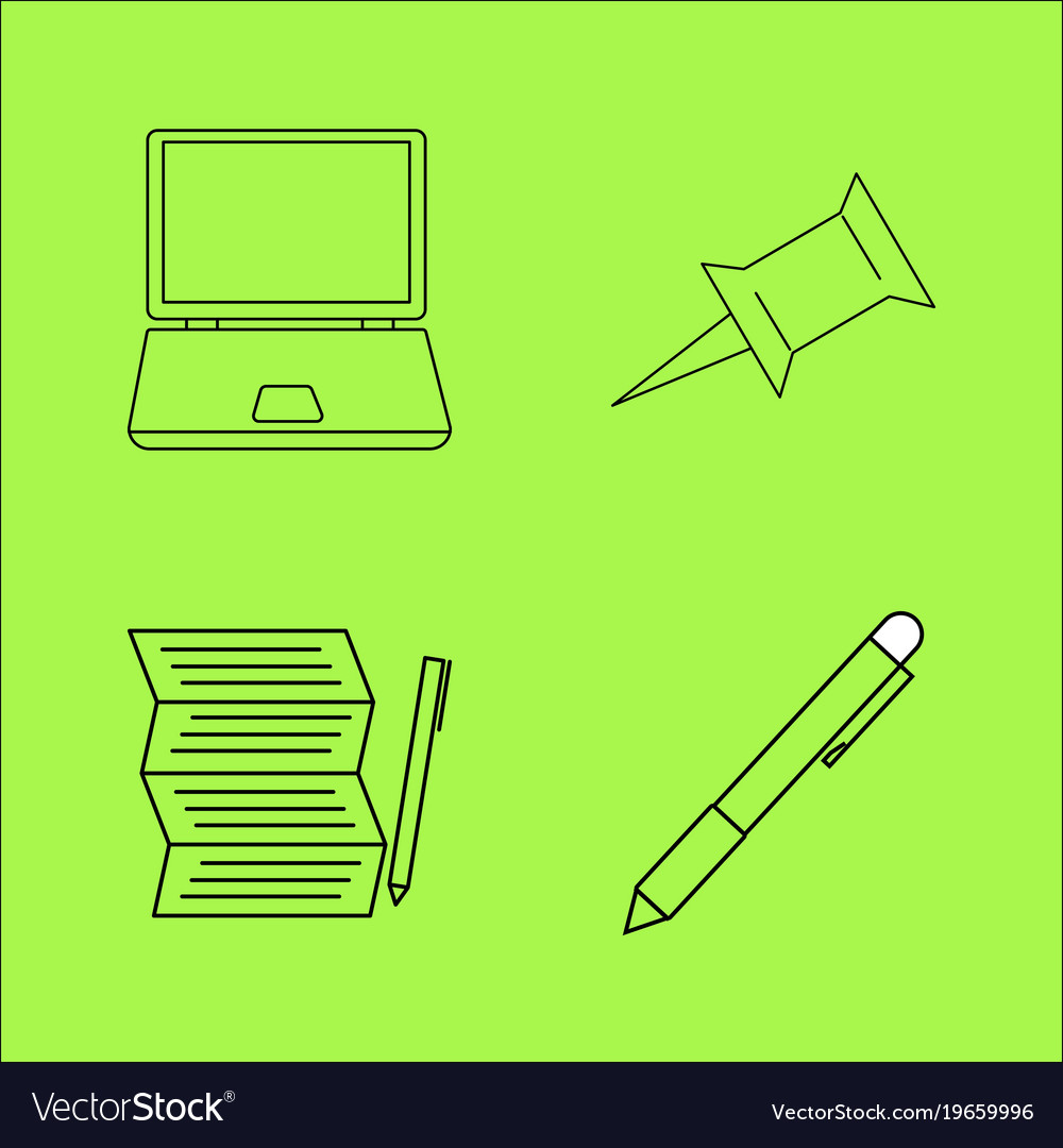 Basic content simple linear outline icon set