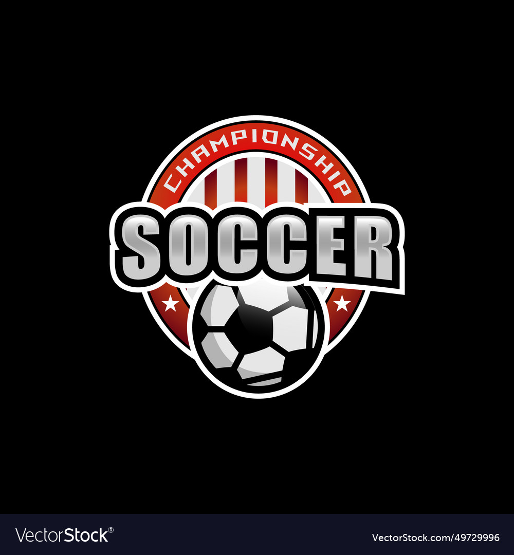 Championship soccer logo template design Vector Image