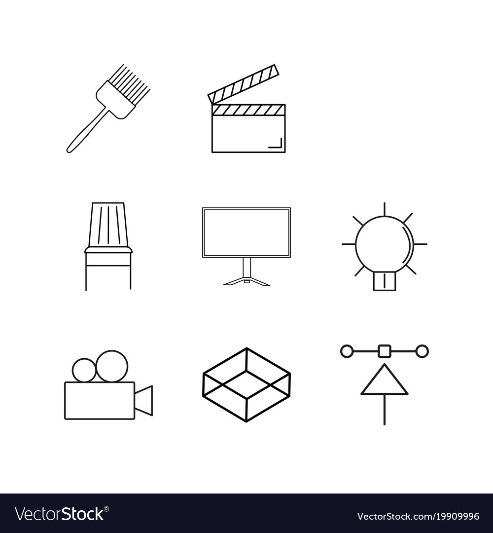 Design elements linear icon set simple outline