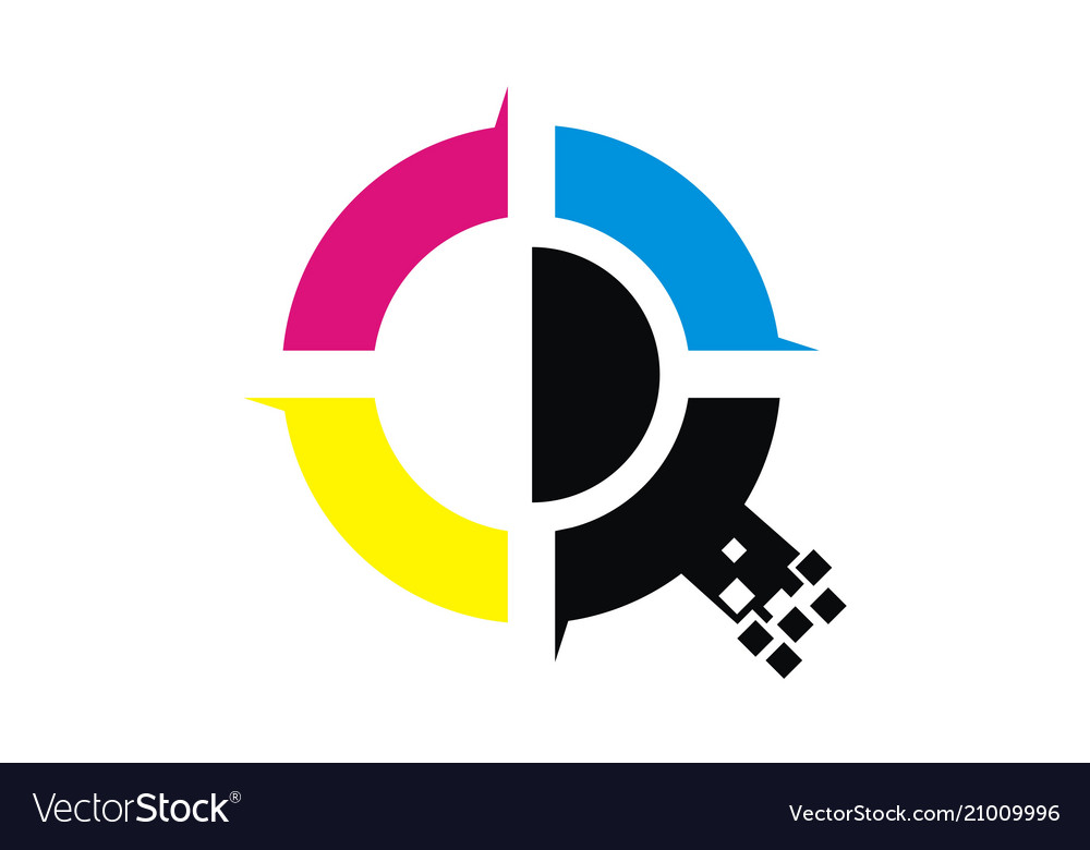 Digital printing logo design template Royalty Free Vector